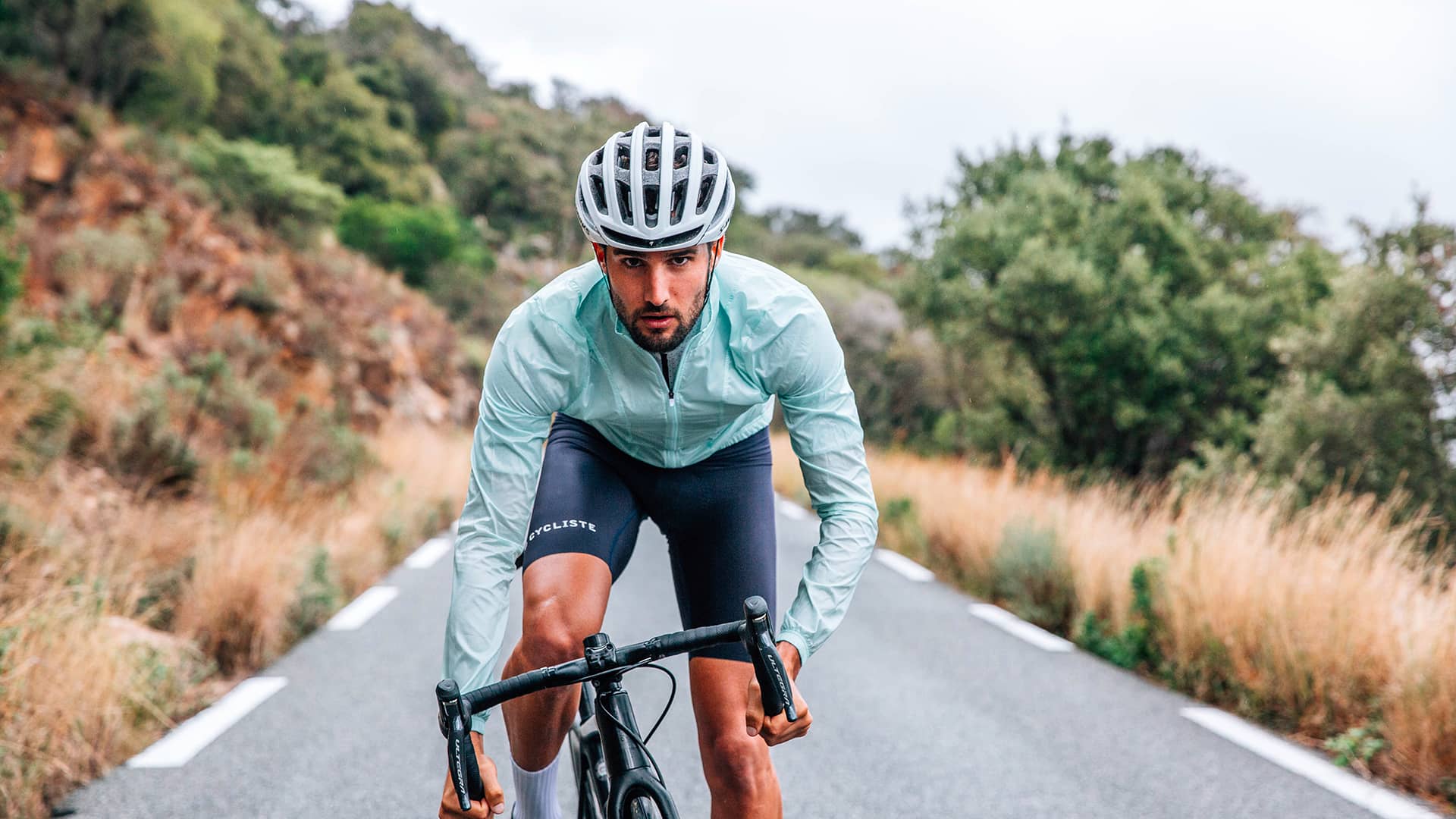 Men's Cycling Jacket Petra Pastel Mint | Café du Cycliste