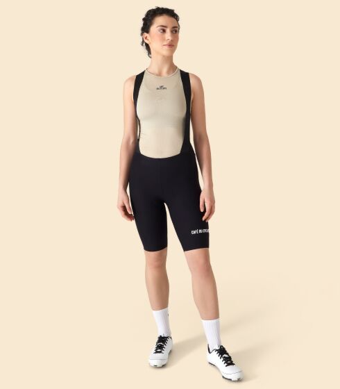 Black Cecile thermal bib shorts, Café Du Cycliste