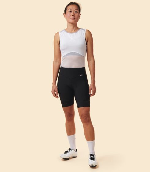Dotout Womens Think Asymmetric Bib Shorts (Blue)