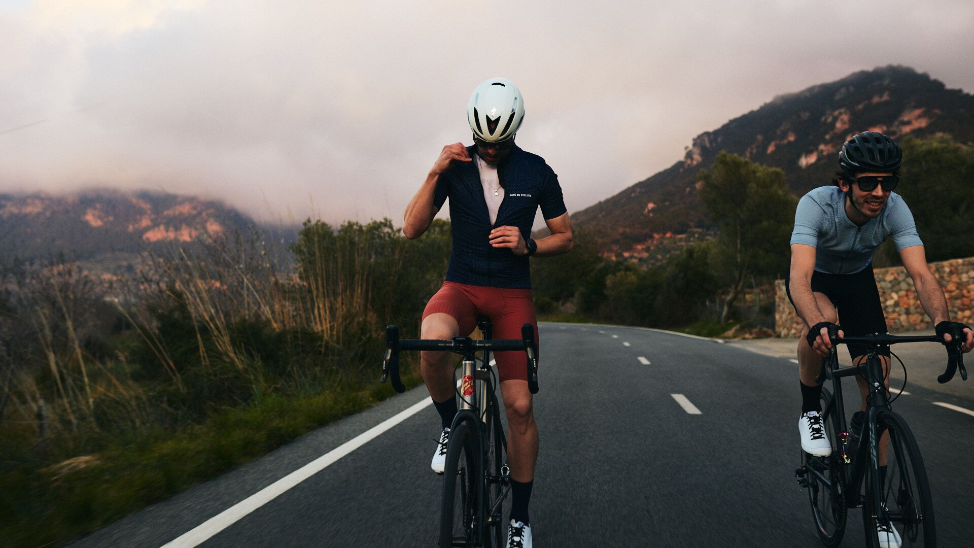 Men's Cycling Jersey Fleurette Navy | Café du Cycliste